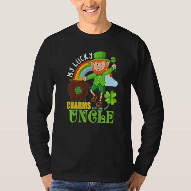 T-shirt Funky Oncle Paddy Day St patrick Lucky Charms Cal (Devant)