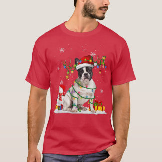 T-shirt Funky Père Noël Français Bulldog Reindeer Fairy Li