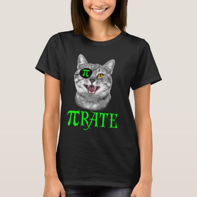T-shirt Funky Pi Day Math Science Chat Pirate Couleur (Devant)