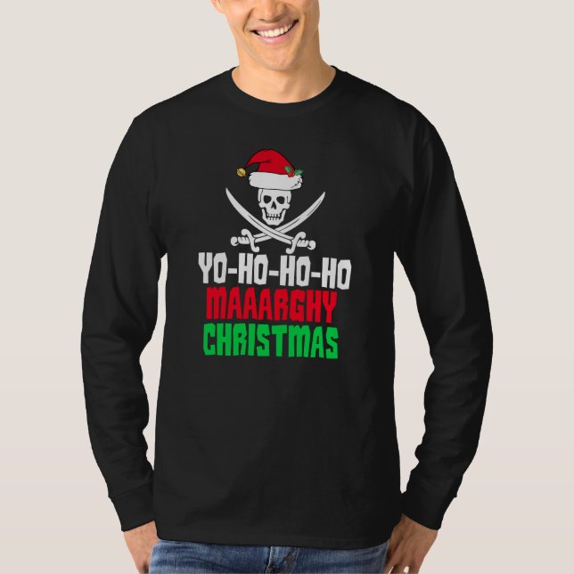 T-shirt Funky Pirate Noël Yo Ho Ho Ho (Devant)