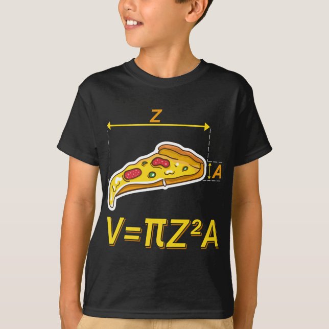 T-shirt Funky Pizza Math Nerds Design Volume Calcul (Devant)