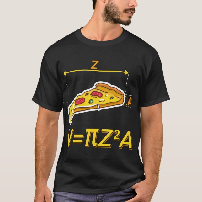 T-shirt Funky Pizza Math Nerds Design Volume Calcul (Devant)