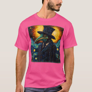 T-shirt Funky Plague Doctor Starry Night Van Gogh Leeches