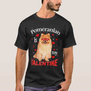 T-shirt Funky Pomeranian Est Mon Chien Saint Valentin Papa