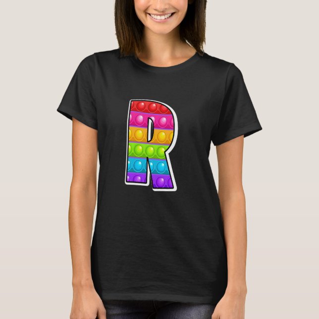 T-shirt Funky Poppin Kids Pop It R Cutest Capital Letter R (Devant)