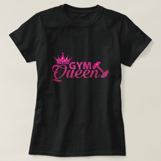T-shirt Funky rose faux parties scintillant salle de gym t (Design devant)