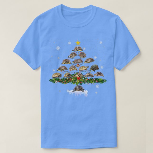 T-shirt Funky russe Tortoise Arbre de Noël Ornement d'arbr (Design devant)