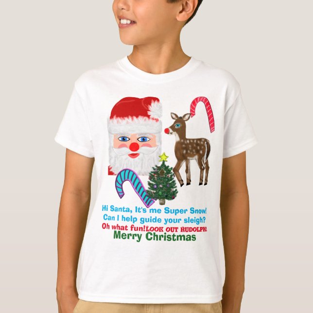 T-shirt Funky Santa Claus Super Snow Reinder (Devant)