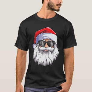 T-shirt Funky Santa Claus Visage Lunettes De Soleil Avec B