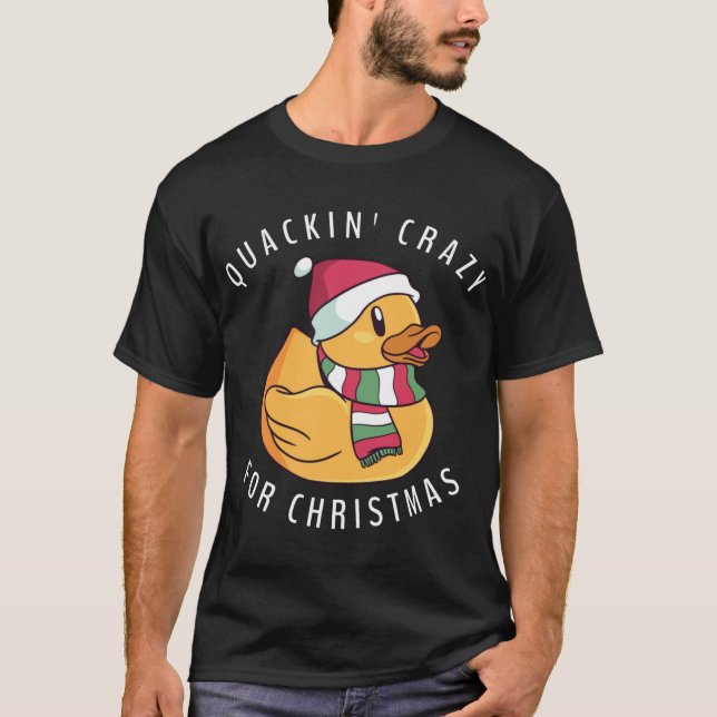 T-shirt Funky Santa Hat Caoutchouc Canard de Noël Pun (Devant)