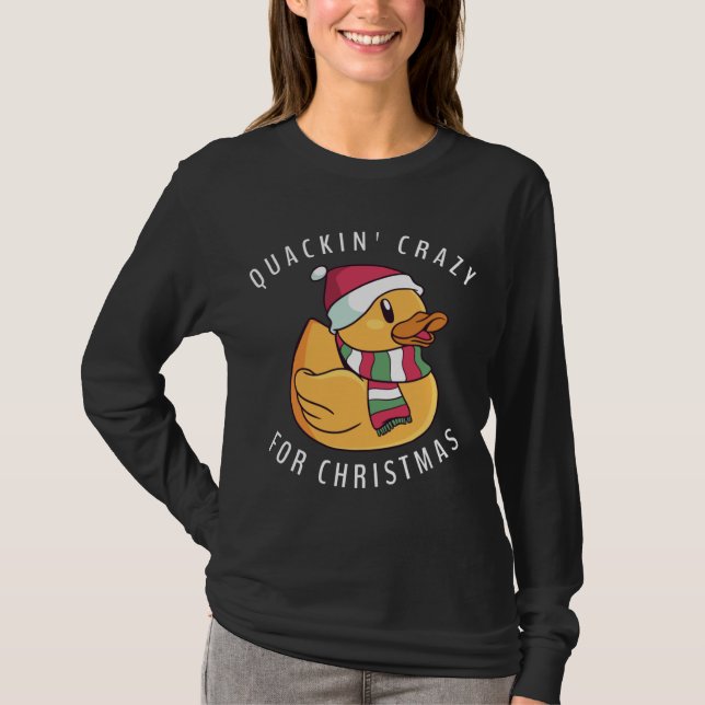 T-shirt Funky Santa Hat Caoutchouc Canard de Noël Pun (Devant)