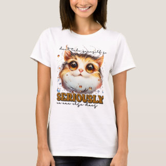 T-shirt Funky sarcasme chat art mot