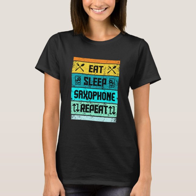 T-shirt Funky Saxophone T Chemises Hommes Femmes Enfants S (Devant)
