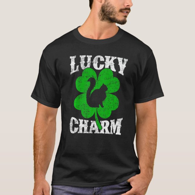 T-shirt Funky Shamrock Feuille Lucky Charm Balinese Chat S (Devant)