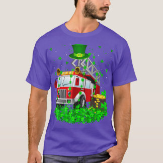 T-shirt Funky Shamrock Leprechaun Casquette Fire Truck St