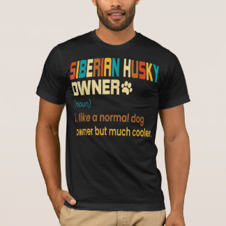T-shirt Funky Sibérien Husky Vintage Retro Chien Maman Pap