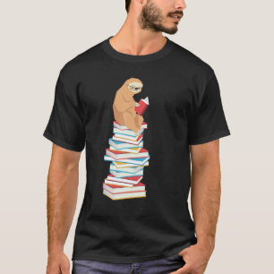 T-shirt Funky Sloth Book Reading School Enseignant Ne