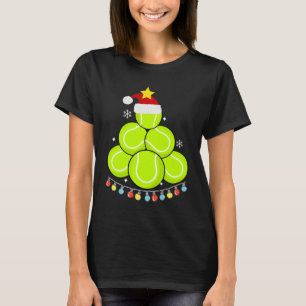 T-shirt Funky Tennis Christmas Tree Lights Tennis Lover