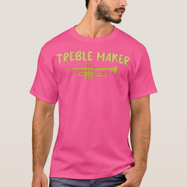 T-shirt Funky Treble Maker - Trumpet Jazz Pun (Devant)