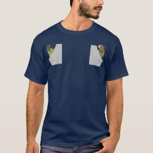 T-shirt Funky Vert Joue Conure Chemise Cute Poche