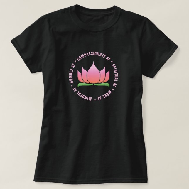 T-shirt Funky Yoga "AF" Pink Lotus (Design devant)