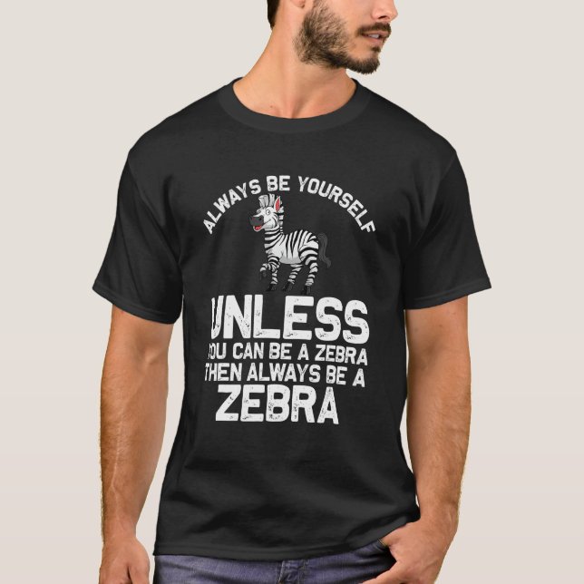 T-shirt Funky Zebra Thème Pour Hommes Femmes Faune Africai (Devant)