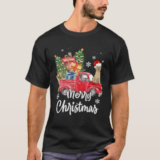 T-shirt Funn Cairn Terrier Ride Camion Rouge Joyeux Noël