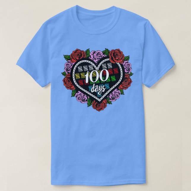 T-shirt Funny 100 Jours De Chemise Scolaire (Design devant)