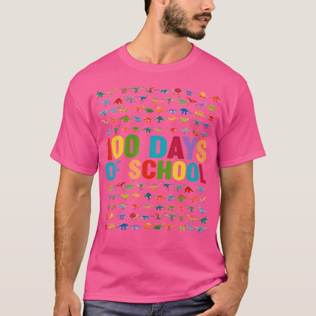 T-shirt Funny 100 Jours D'École T Rex Dinosaur 100E Jour (Devant)