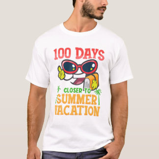 T-shirt Funny 100E Jour De Vacances Étudiantes Enfants Lo