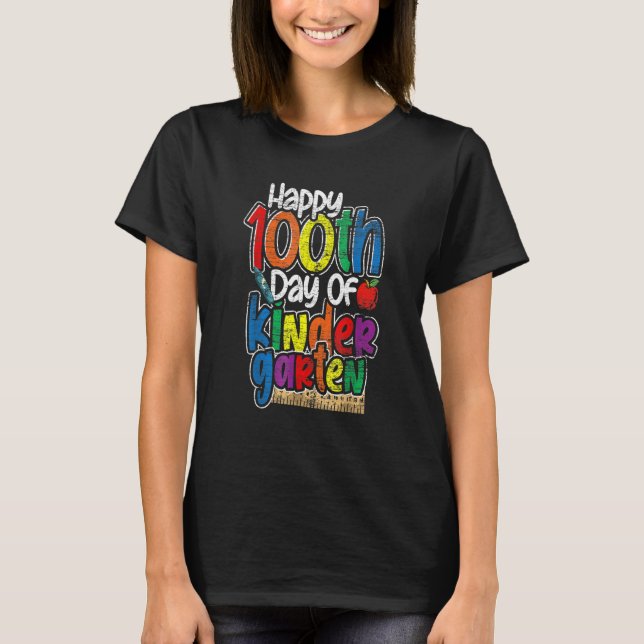 T-shirt Funny 100th Day Kindergarten Kids Gift 100 Days Of (Devant)