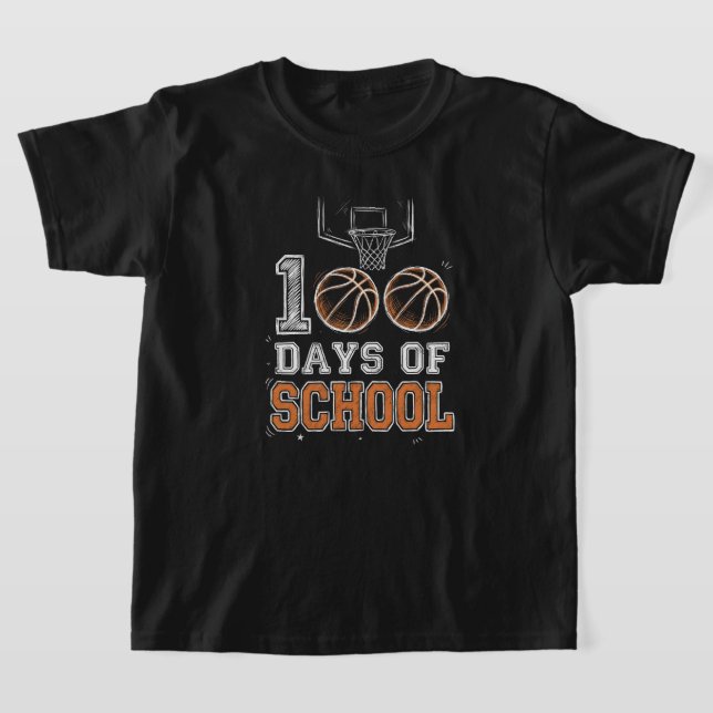 T-shirt Funny 100th Day of School Basketball Pencil Sketch (Poser)