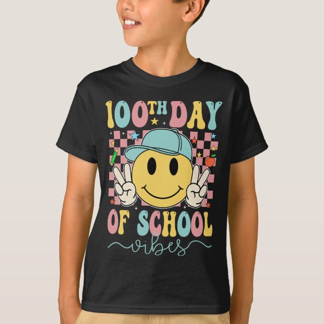 T-shirt Funny 100th Day Of School Vibes (Devant)