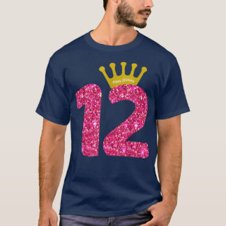 T-shirt Funny 12th Party Numéro 12 Year Old Girls 12th Bir