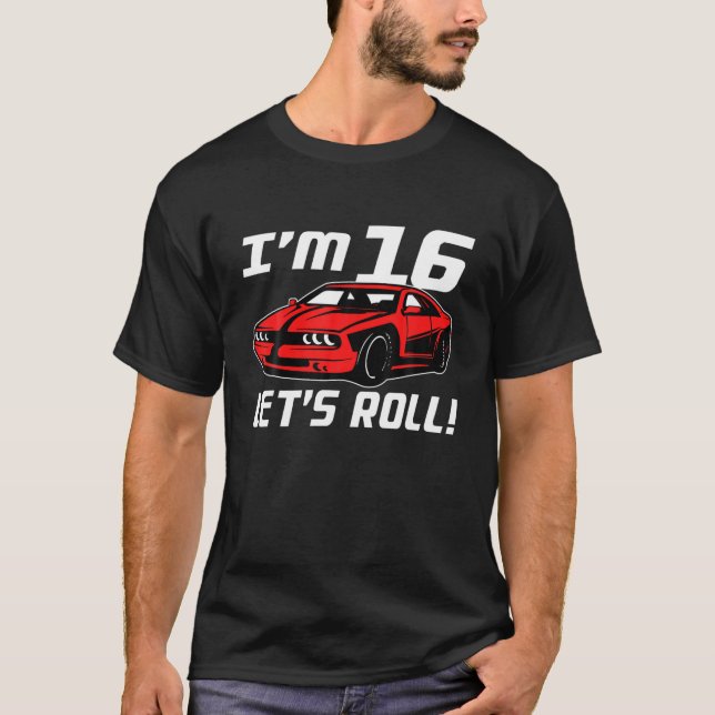T-shirt Funny 16Th Birthday Gift Race Car Driver Boys 16 Y (Devant)