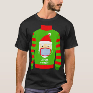 T-SHIRT FUNNY 2020 FUNNY CHRISTMAS SWEATER PÈRE NOËL MASK 