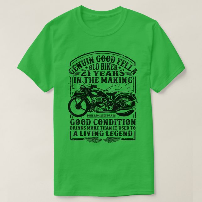 T-shirt Funny 21 Ans Vélo Retro Style Classic Moteur (Design devant)