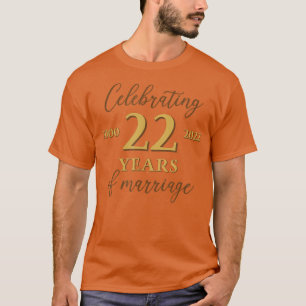 T-shirt Funny 22 Années de mariage 2000 22ème Mariage Anni