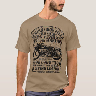 T-shirt Funny 26 Ans motard Retro Style Classic Moteur