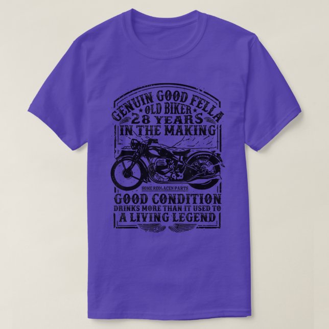 T-shirt Funny 28 Ans motard Retro Style Classic Moteur (Design devant)