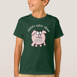 T-shirt Funny 2 Dessin Illustration Cochon personnalisé An