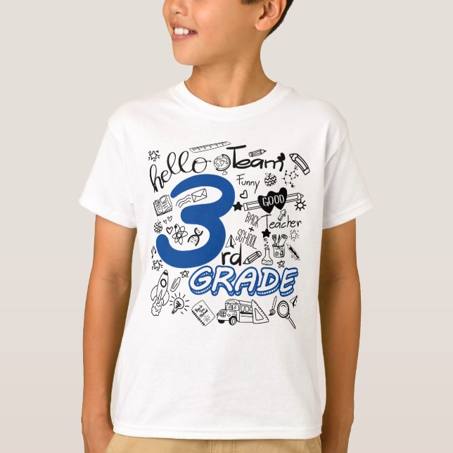 T-shirt Funny 3e année Retour à l'école Enfants et enseign (Devant)