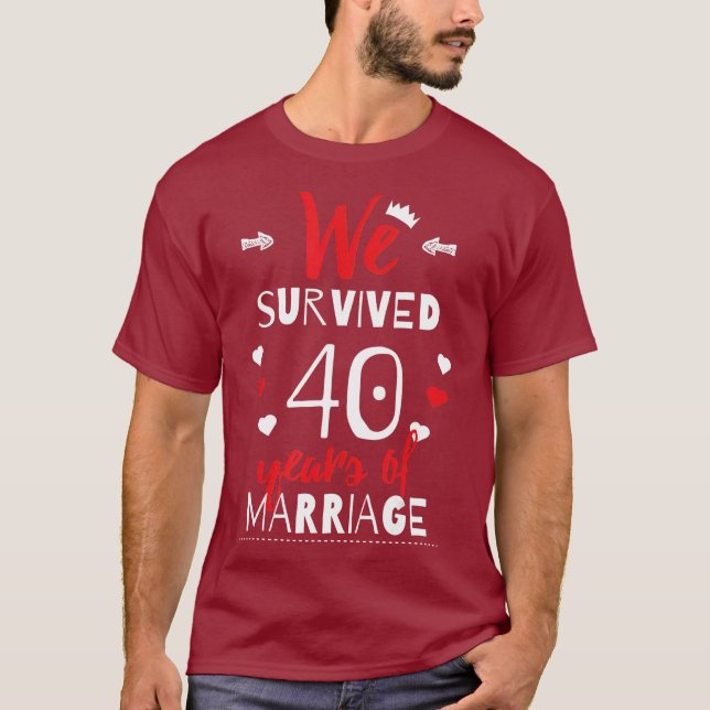 T-shirt Funny 40e    anniversaire de MariageCadeaux pour (Devant)