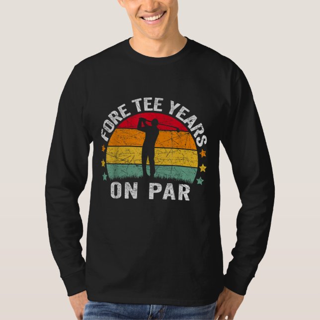 T-shirt Funny 40e Anniversaire Golf Pun Retro Sunset 40 An (Devant)