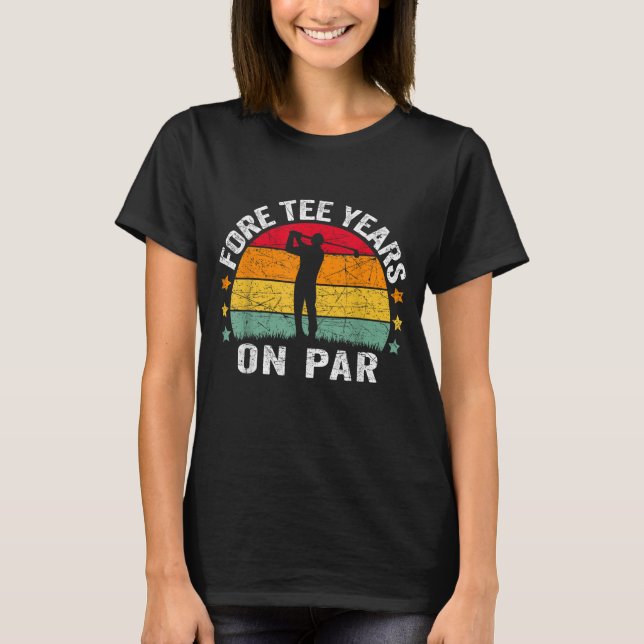 T-shirt Funny 40e Anniversaire Golf Pun Retro Sunset 40 An (Devant)