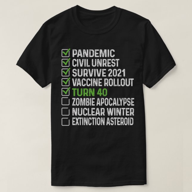 T-shirt Funny 40e anniversaire Tee 40 ans Old Checklist 20 (Design devant)