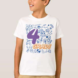 T-shirt Funny 4e année Retour à l'école Enfants et enseign