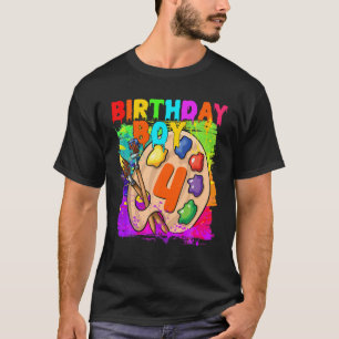 T-shirt Funny 4E Anniversaire Boy Art Peinture B Jour 4 An