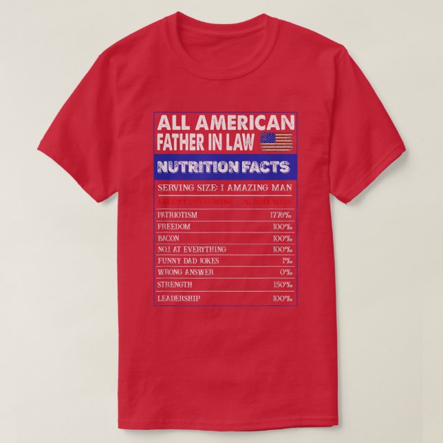 T-shirt Funny 4th Of July All American Father In Law Nutri (Design devant)