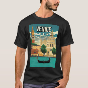 T-shirt Funny 5 étoiles Venice Italie Minimale Retro Pos d